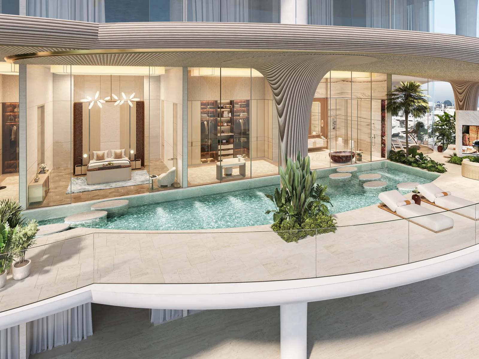 Casa AHS, Master-Suite mit privater Pool-Terrasse