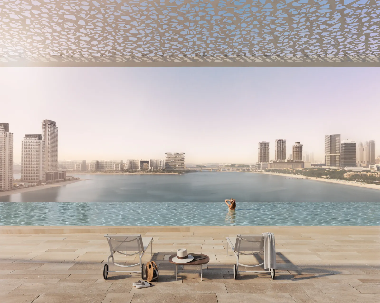 Dubai Harbour Residences, Infinity-Pool auf dem Dach