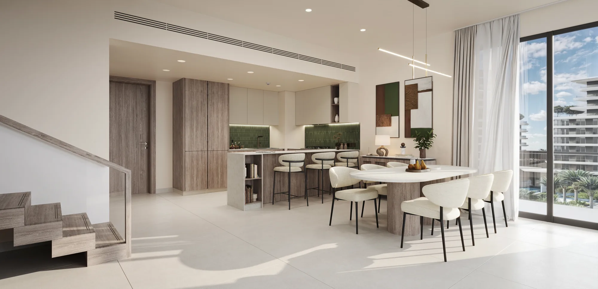 The Wilds Residences, Duplex mit offenem Wohn- und Essbereich
