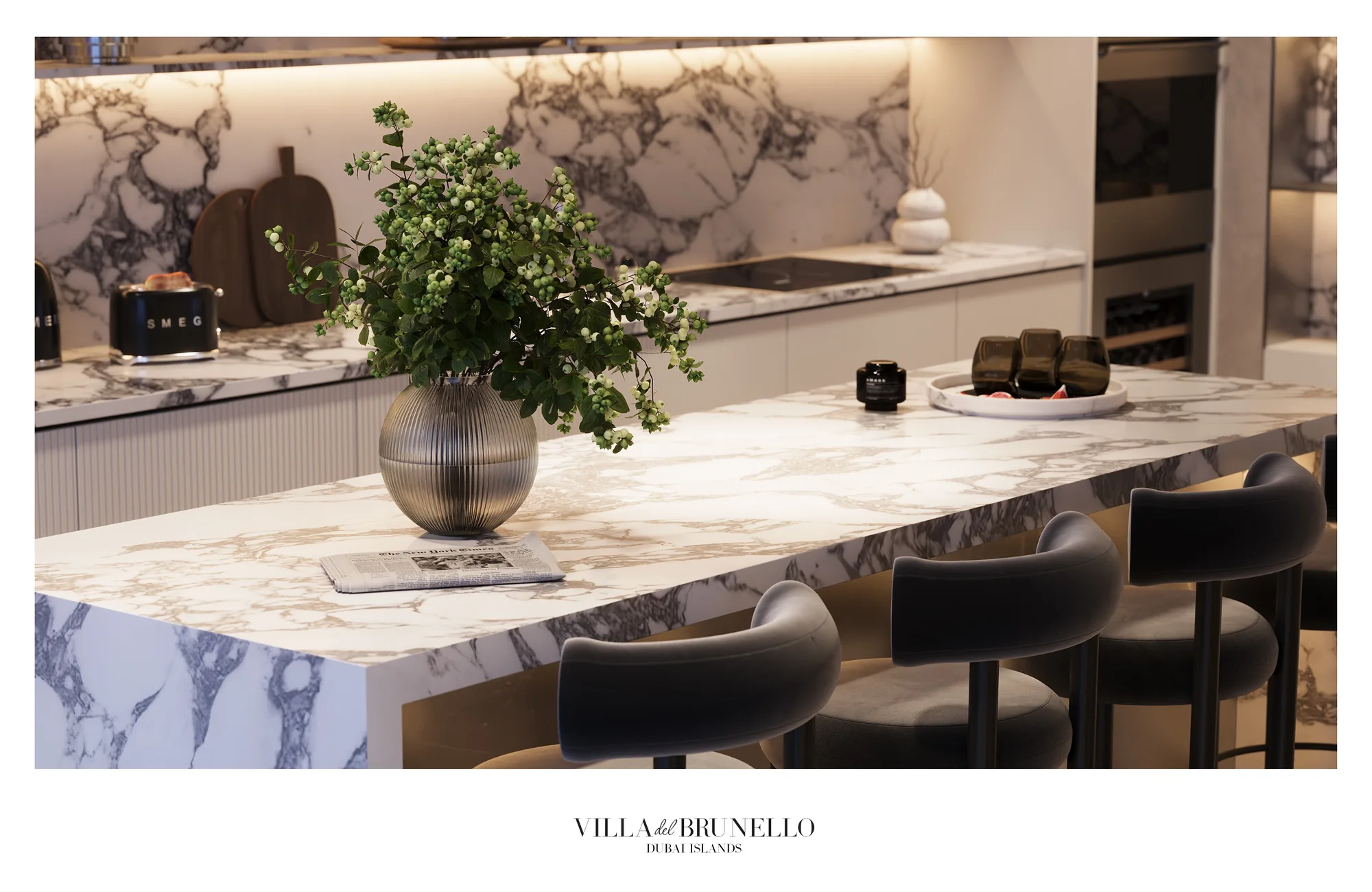 Villa Del Brunello, K&uuml;che in Marmor
